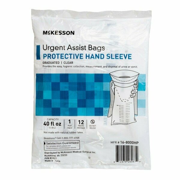 Mckesson Urgent Assist Bags with Protective Hand Sleeve, 240PK 16-8000HP